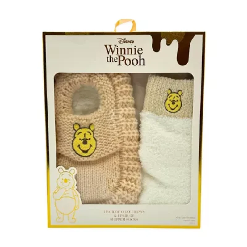 Womens Multi-Pack 2 Pair Winnie The Pooh Slipper Socks