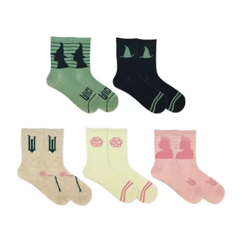 Wicked Womens 5 Pair Crew Socks