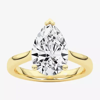 Grown Gorgeous (F, Vs2) Womens 2 1/4 CT. Lab White Diamond 14K Gold Pear Solitaire Engagement Ring