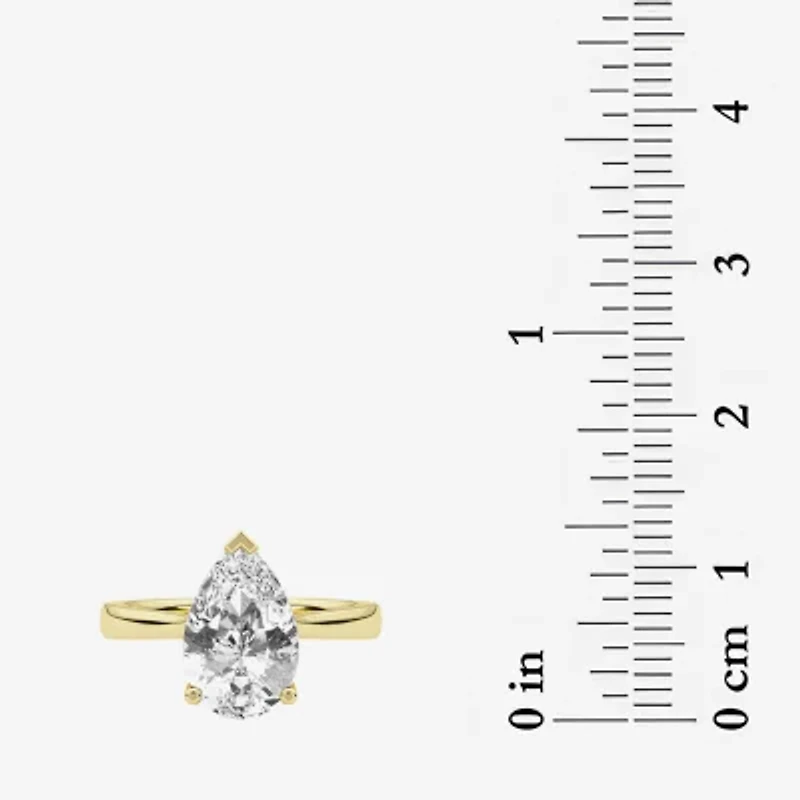 Grown Gorgeous (F, Vs2) Womens 2 1/4 CT. Lab White Diamond 14K Gold Pear Solitaire Engagement Ring