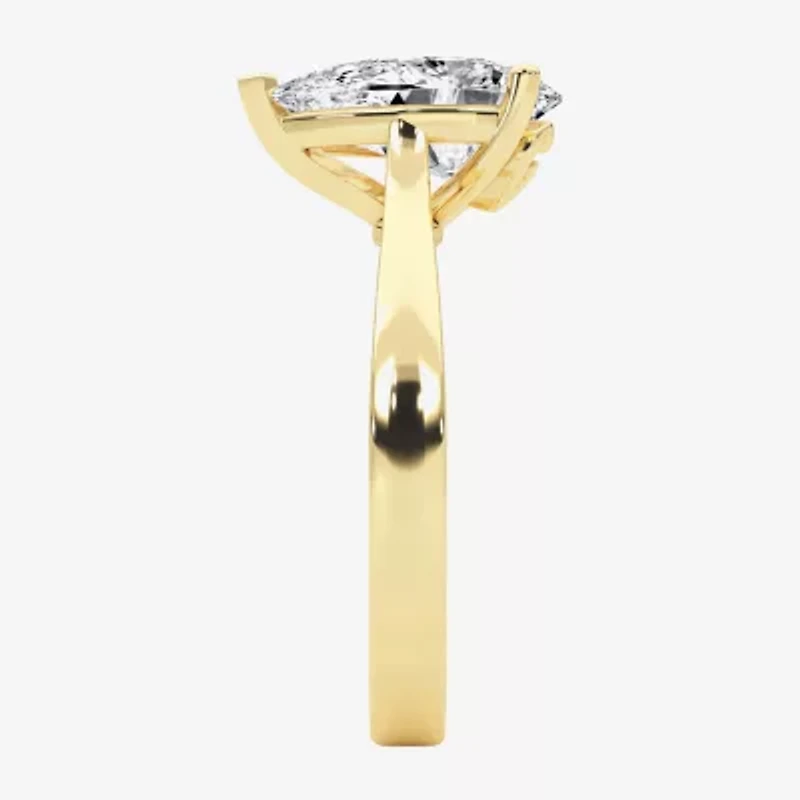 Grown Gorgeous (F, Vs2) Womens 2 1/4 CT. Lab White Diamond 14K Gold Pear Solitaire Engagement Ring