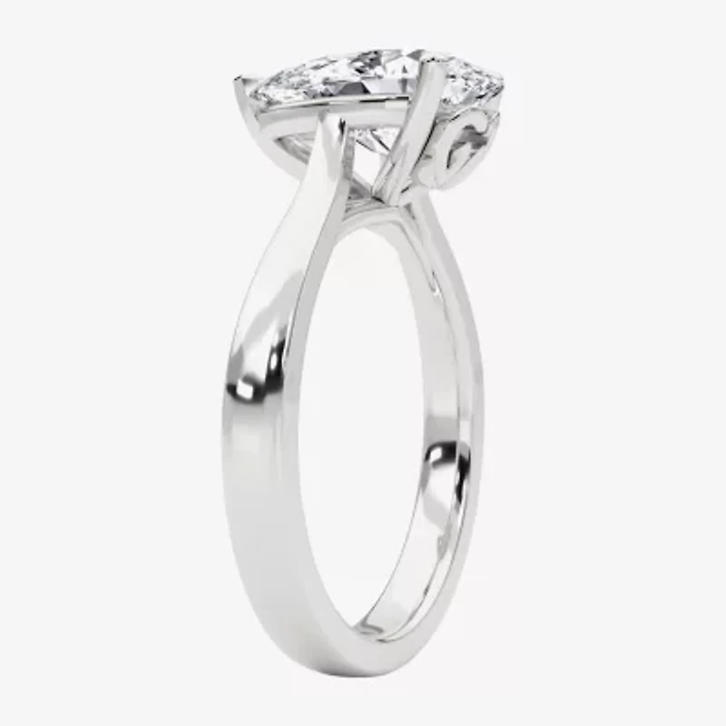 Grown Gorgeous (F, Vs2) Womens 2 1/4 CT. Lab White Diamond 14K Gold Pear Solitaire Engagement Ring