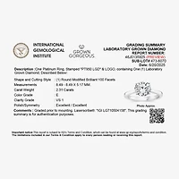 Grown Gorgeous (F,Vs2) Womens 2 1/4 CT. T.W. Lab White Diamond 14K Gold or Platinum Round Solitaire Engagement Ring