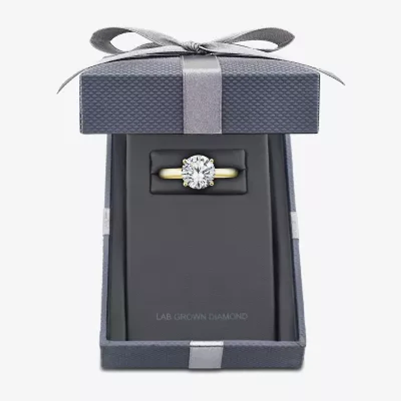Grown Gorgeous (F,Vs2) Womens 2 1/4 CT. T.W. Lab White Diamond 14K Gold or Platinum Round Solitaire Engagement Ring
