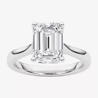 Grown Gorgeous (F, Vs2) Womens 2 1/4 CT. T.W. Lab White Diamond 14K Gold or Platinum Emerald-cut Solitaire Engagement Ring