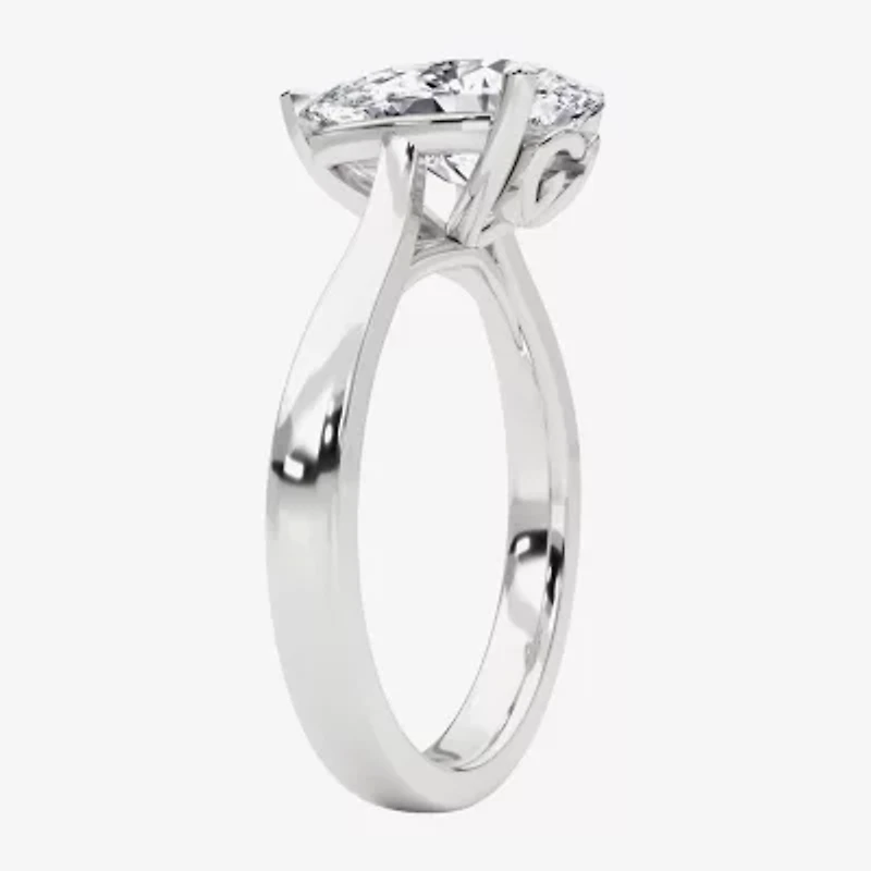 Grown Gorgeous (F, Vs2) Womens 2 1/4 CT. Lab White Diamond 14K Gold Pear Solitaire Engagement Ring