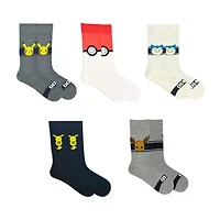 Mens 5 Pair Pokeman Crew Socks