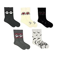 Mens 5 Pair Nightmare Before Christmas Crew Socks