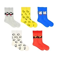 Mens 5 Pair Peanuts Crew Socks