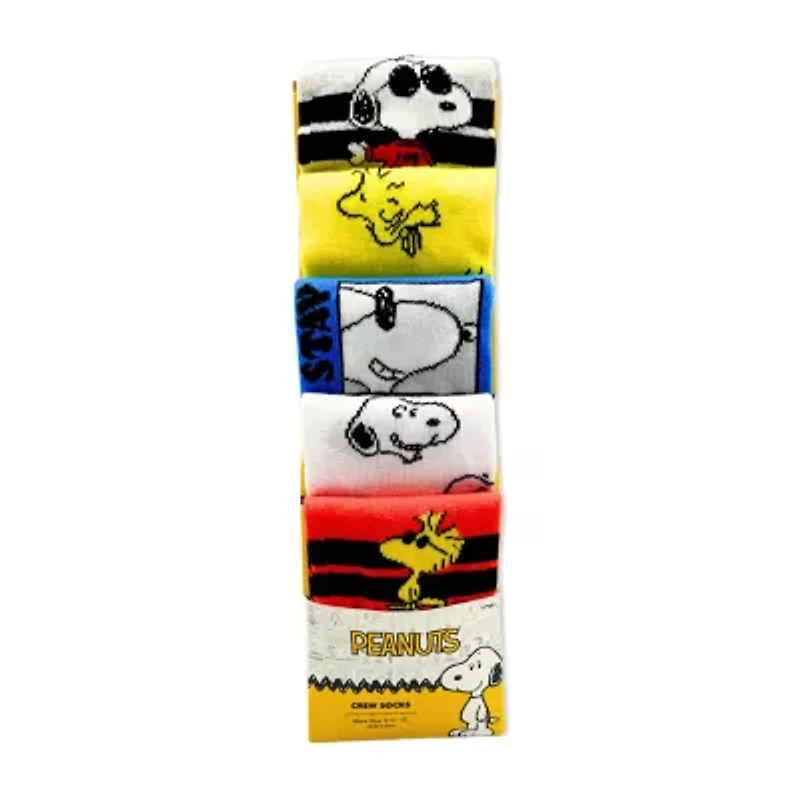 Mens 5 Pair Peanuts Crew Socks