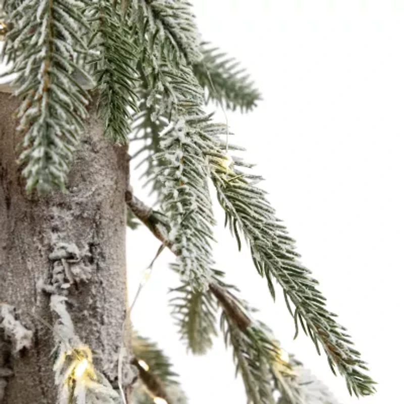 Northlight 3ft Led Battery Operated Flocked Alpine Artificial 3 Foot Pine Christmas Tree