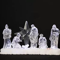 Northlight 12.25" Led Lighted Nativity Scene Acrylic Lighted Nativity Set