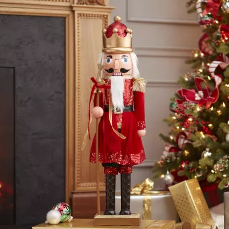 Kurt Adler Plastic Red And Gold King Christmas Nutcracker