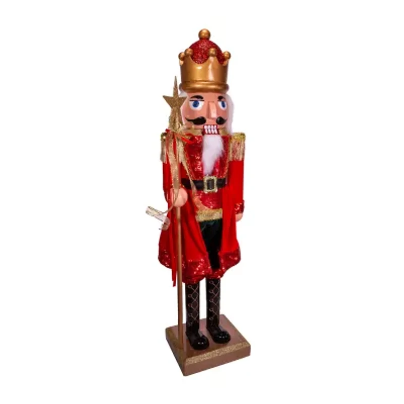 Kurt Adler Plastic Red And Gold King Christmas Nutcracker