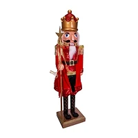 Kurt Adler Plastic Red And Gold King Christmas Nutcracker