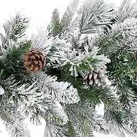 9' x 14'' Pre-Lit Flocked Mixed Rosemary Emerald Pine Artificial Christmas Garland - Clear LED Lights