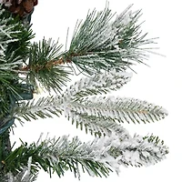 9' x 14'' Pre-Lit Flocked Mixed Rosemary Emerald Pine Artificial Christmas Garland - Clear LED Lights