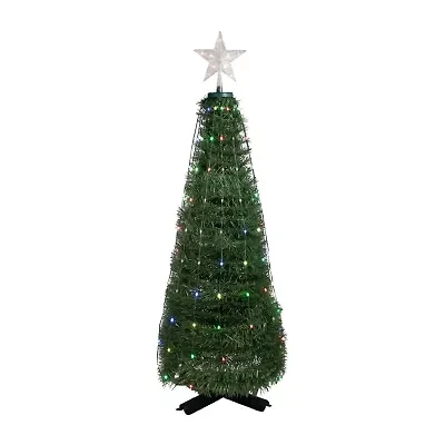 4' Green Color Changing Multiple Function Pop Up Artificial Outdoor Christmas Tree