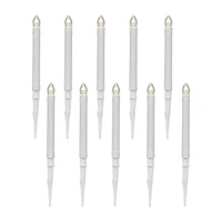 10ct White C7 Candle Pathway Markers Christmas Lights  8'' White Wire