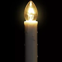 10ct White C7 Candle Pathway Markers Christmas Lights  8'' White Wire