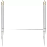 10ct White C7 Candle Pathway Markers Christmas Lights  8'' White Wire