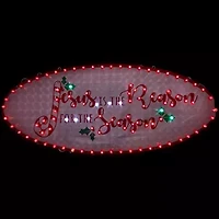 43'' LED Lighted Holographic Jesus is the Reason Outdoor Christmas Sign