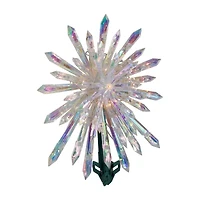 14'' Clear Lighted Iridescent Icicle Christmas Tree Topper - Clear Lights