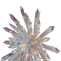14'' Clear Lighted Iridescent Icicle Christmas Tree Topper - Clear Lights