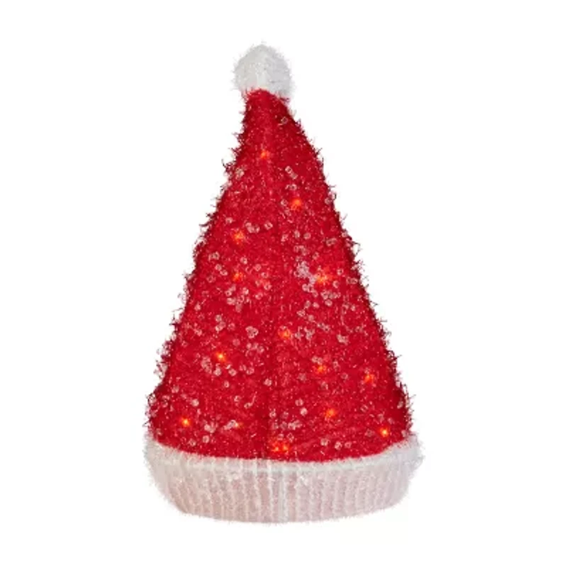 12.25'' Lighted Santa Hat Christmas Tree Topper Clear Lights