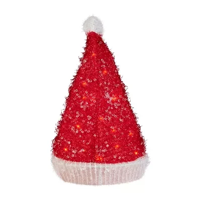 12.25'' Lighted Santa Hat Christmas Tree Topper  Clear Lights