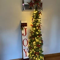 6' Pre-Lit LED Northern Balsam Fir Pencil Artificial Christmas Tree  Warm Clear Lights