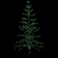 9' Black Pre-Lit Artificial Cascade Twig Christmas Tree - Green Lights