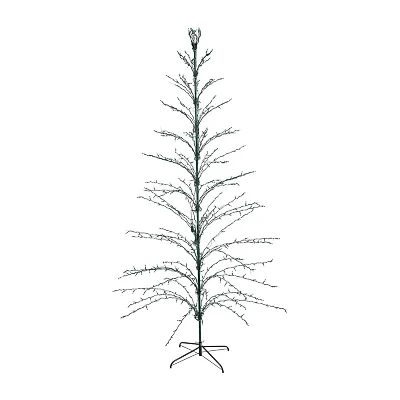 9' Black Pre-Lit Artificial Cascade Twig Christmas Tree - Green Lights
