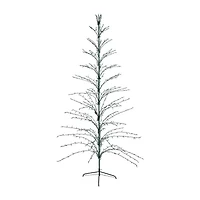 9' Black Pre-Lit Artificial Cascade Twig Christmas Tree - Green Lights