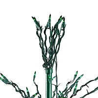 9' Black Pre-Lit Artificial Cascade Twig Christmas Tree - Green Lights