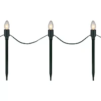 Set of 15 Clear Lighted C9 Shape Christmas Pathway Markers  Green Wire