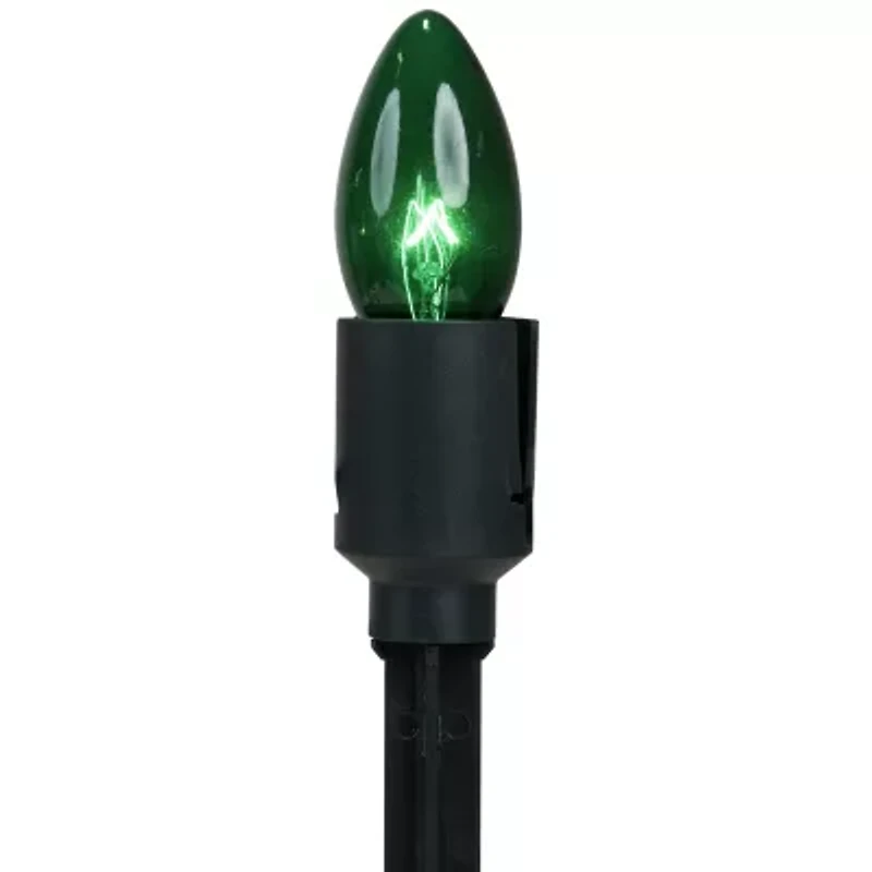 Set of 15 Lighted Red  Clear and Green C9 Christmas Pathway Marker Decor