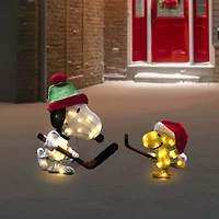 28'' Lighted Snoopy and Woodstock Play Hockey Outdoor Christmas Yard Decoration