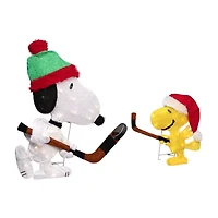 28'' Lighted Snoopy and Woodstock Play Hockey Outdoor Christmas Yard Decoration