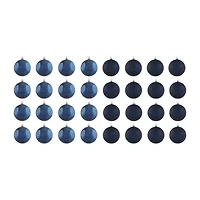 32ct Sapphire Blue Shatterproof 2-Finish Christmas Ball Ornaments 3.25'' (80mm)