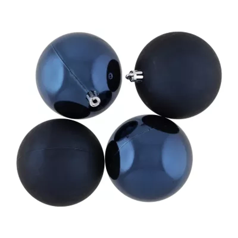 32ct Sapphire Blue Shatterproof 2-Finish Christmas Ball Ornaments 3.25'' (80mm)