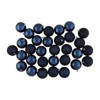 32ct Sapphire Blue Shatterproof 2-Finish Christmas Ball Ornaments 3.25'' (80mm)