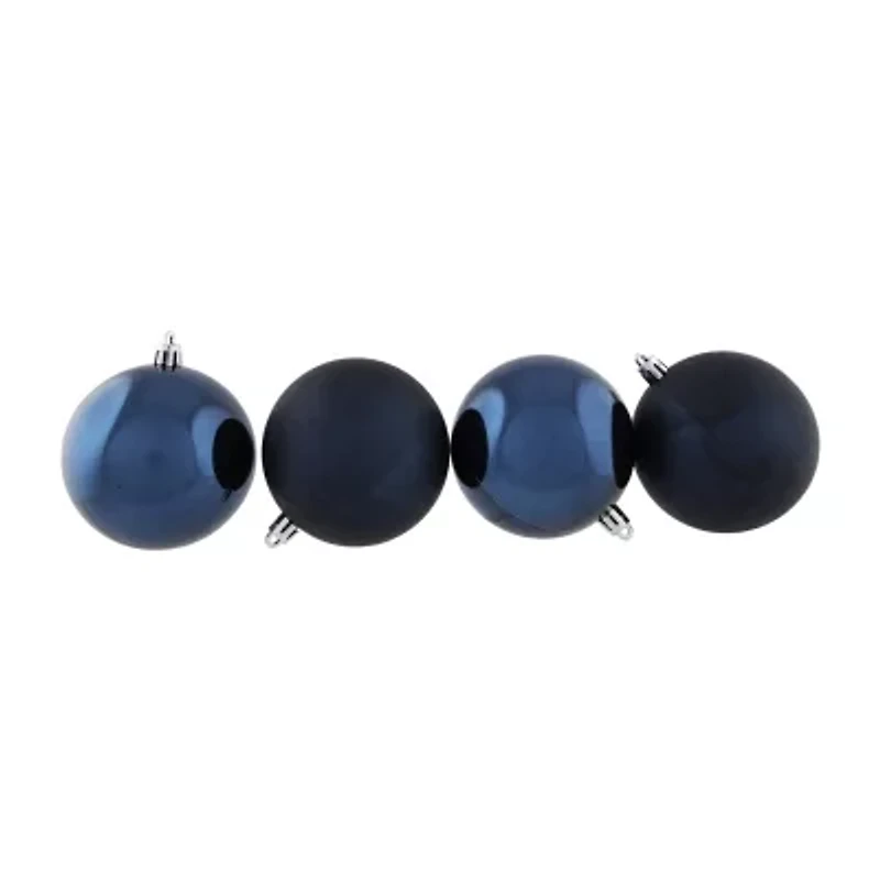 32ct Sapphire Blue Shatterproof 2-Finish Christmas Ball Ornaments 3.25'' (80mm)