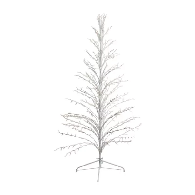 6' White Lighted Christmas Cascade Twig Tree Outdoor Decoration - Clear Lights