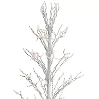 6' White Lighted Christmas Cascade Twig Tree Outdoor Decoration - Clear Lights