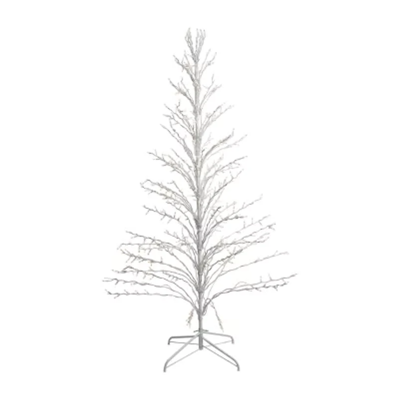 6' White Lighted Christmas Cascade Twig Tree Outdoor Decoration - Clear Lights