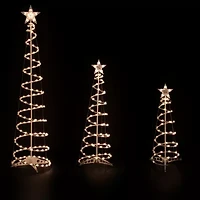 Set of 3 Clear Lighted Spiral Christmas Trees - 3'  4'  and 6'