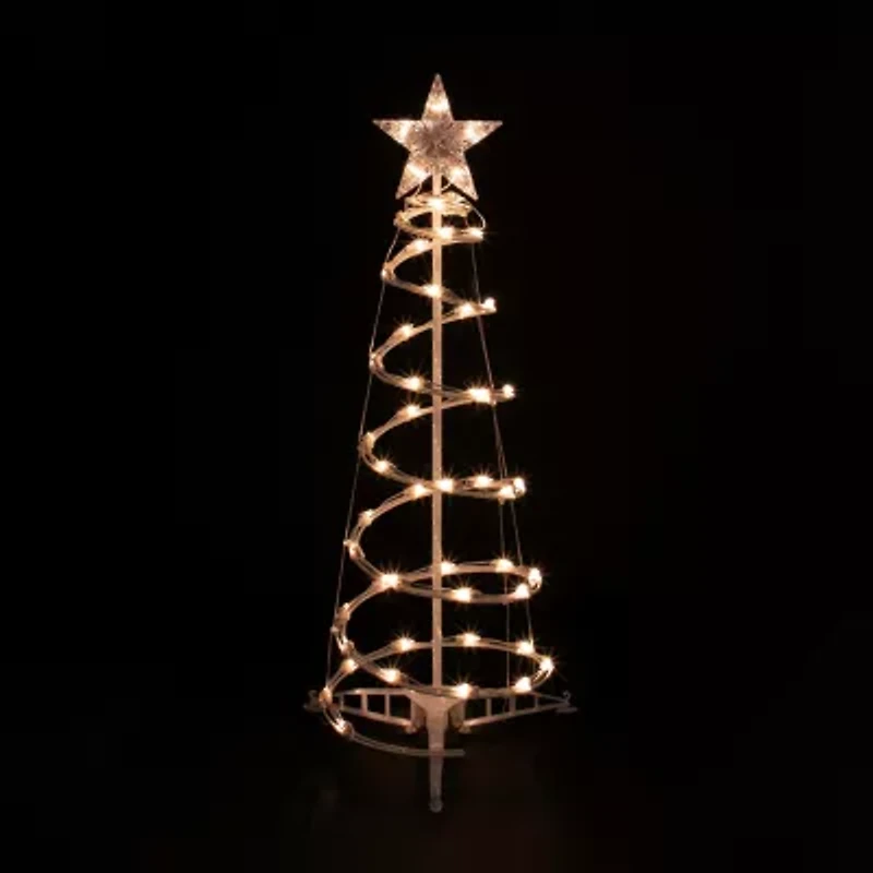 Set of 3 Clear Lighted Spiral Christmas Trees - 3'  4'  and 6'