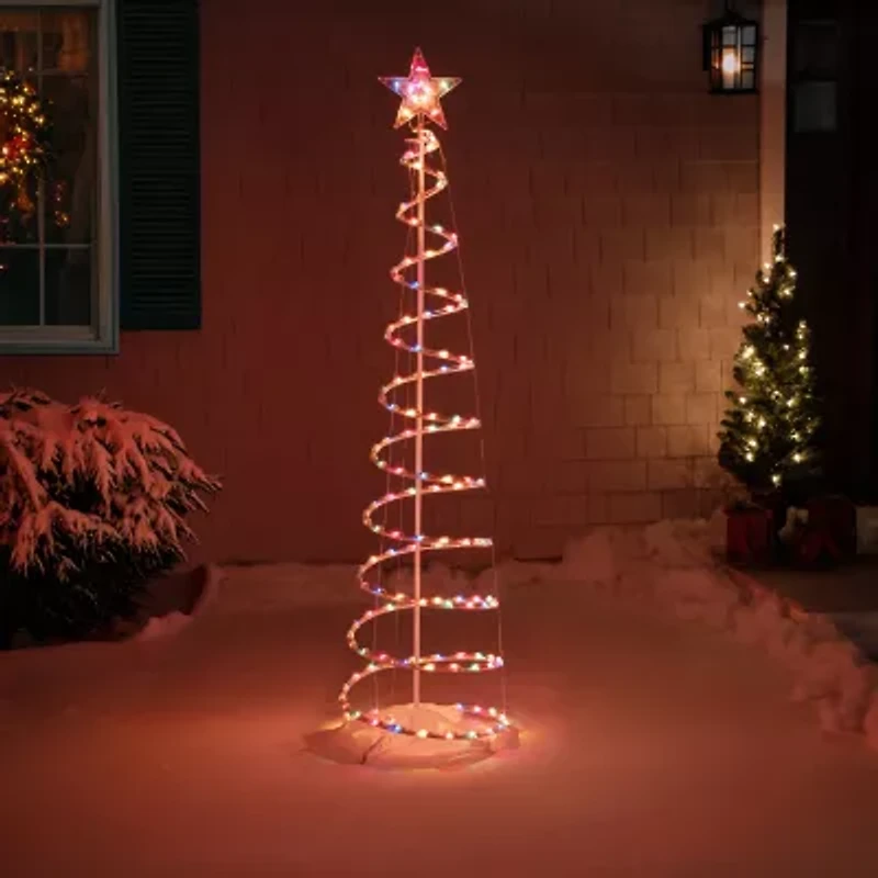 6' Pre-Lit Spiral Christmas Tree - Multi Color Lights