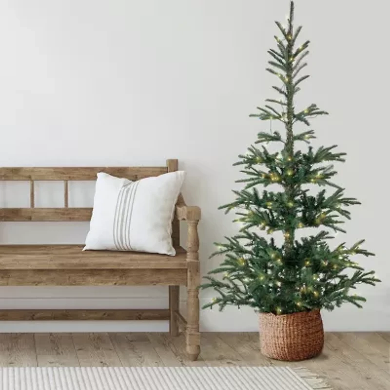 6.5' Pre-Lit Nordmann Fir Artificial Christmas Tree  Warm Clear LED Lights